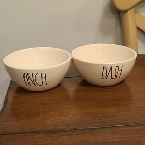 Rae Dunn Pinch and Dash Salt n Pepper dishes